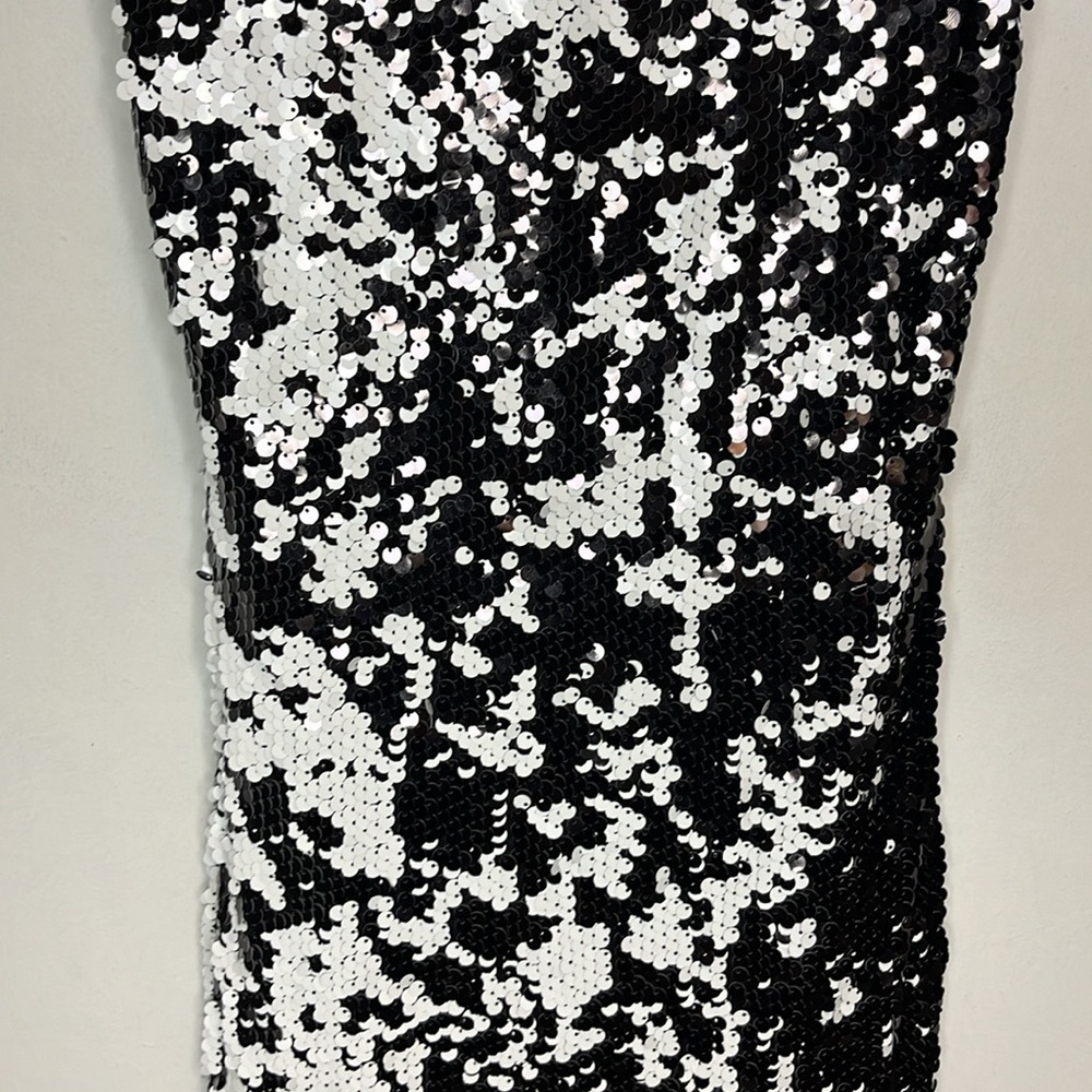 Aidan Mattox Black And White Sequin Mini Dress - image 4